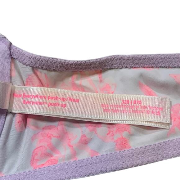 Pink Victoria’s Secret Wear Everywhere Push Up Bra Floral Size 32B - Picture 8 of 8